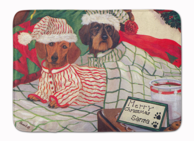 Dachshund Christmas Waiting for Santa Bathroom/Kitchen Mat