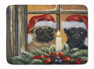 Pug Christmas Anticipation Bathroom/Kitchen Mat
