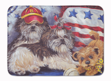 Shih Tzu Americana Sweethearts Bathroom/Kitchen Mat