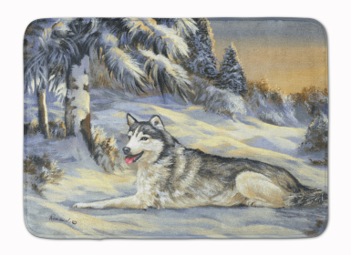 Siberian Husky Winterscape Bathroom/Kitchen Mat