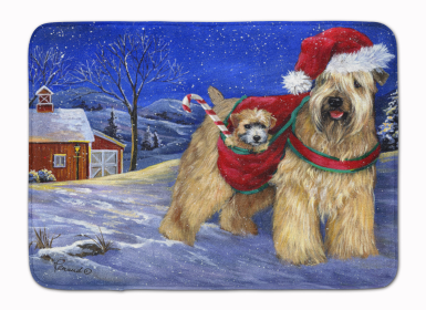 Soft Coated Wheaten Terrier Christmas Bathroom/Kitchen Mat