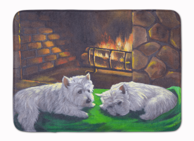 West Highland White Terrier/Westie A Winter's Night Bathroom/Kitchen Mat
