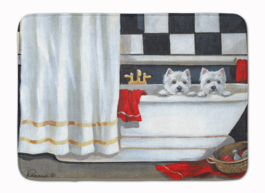 West Highland White Terrier/Westie Pour Le Bain Bathtime Bathroom/Kitchen Mat