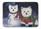 West Highland White Terrier/Westie Christmas Self Portrait Bathroom/Kitchen Mat