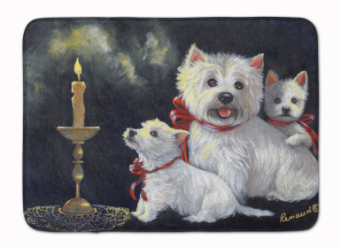 West Highland White Terrier/Westie's Aglow Bathroom/Kitchen Mat