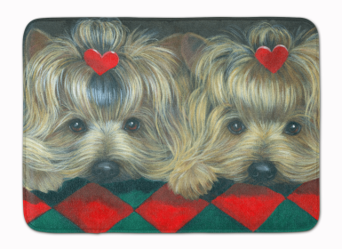 Yorkshire Terrier/Yorkie 2 Hearts Bathroom/Kitchen Mat