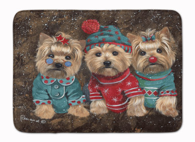 Yorkshire Terrier/Yorkie Christmas Elves Bathroom/Kitchen Mat