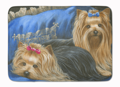 Yorkshire Terrier/Yorkie Satin and Lace Bathroom/Kitchen Mat