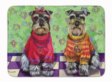Schnauzer Peace and Love Bathroom/Kitchen Mat