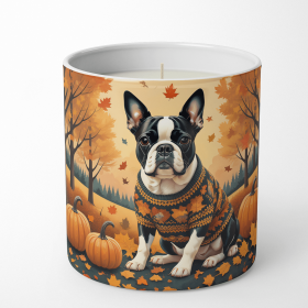 Boston Terrier Fall Decorative Soy Candle
