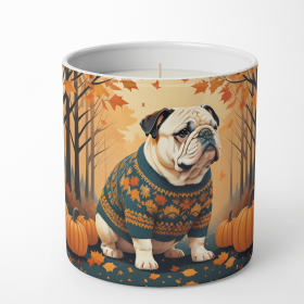 English Bulldog - White - Fall Decorative Soy Candle