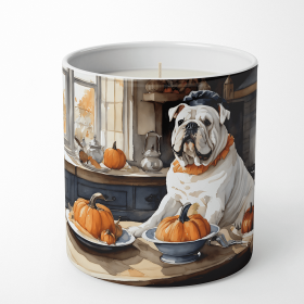 English Bulldog Fall Kitchen Pumpkins Decorative Soy Candle