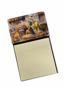 Labrador Retriever - Yellow 1 - Fall Kitchen Pumpkins Sticky Note Holder