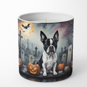 Boston Terrier Spooky Halloween Decorative Soy Candle