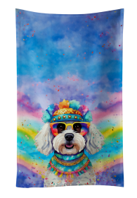 Bichon Frise 3 Hippie Dawg Kitchen Towel