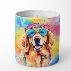 Golden Retriever Hippie Dawg Decorative Soy Candle