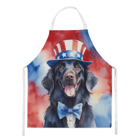 Flat Coated Retriever Patriotic American Apron
