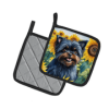 Affenpinscher 6000 In Sunflowers Pair of Potholders