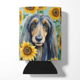 Afghan Hound 6001 In Sunflowers Can or Bottle Hugger