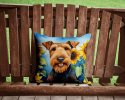 Airedale Terrier 6002 In Sunflowers Throw Pillow
