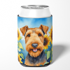 Airedale Terrier 6002 In Sunflowers Can or Bottle Hugger
