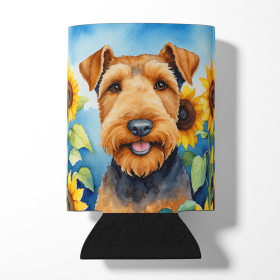 Airedale Terrier 6002 In Sunflowers Can or Bottle Hugger