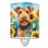 Airedale Terrier 6002 In Sunflowers Ceramic Night Light