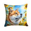 Akita 6003 In Sunflowers Throw Pillow