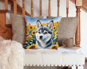Alaskan Klee Kai 6004 In Sunflowers Throw Pillow
