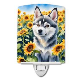 Alaskan Klee Kai 6004 In Sunflowers Ceramic Night Light