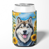 Alaskan Malamute 6005 In Sunflowers Can or Bottle Hugger