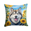 Alaskan Malamute 6005 In Sunflowers Throw Pillow