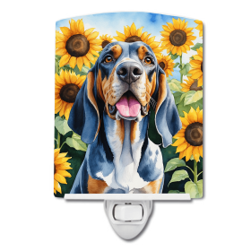 American English Coonhound 6007 In Sunflowers Ceramic Night Light