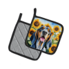 American English Coonhound 6007 In Sunflowers Pair of Potholders