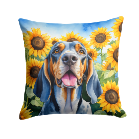 American English Coonhound 6007 In Sunflowers Throw Pillow