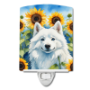 American Eskimo 6008 In Sunflowers Ceramic Night Light
