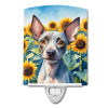 American Hairless Terrier 6010 In Sunflowers Ceramic Night Light