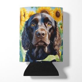American Water Spaniel 6011 In Sunflowers Can or Bottle Hugger
