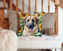Anatolian Shepherd 6012 In Sunflowers Throw Pillow