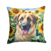 Anatolian Shepherd 6012 In Sunflowers Throw Pillow