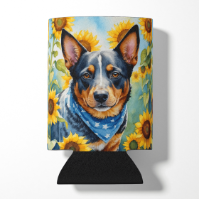 Australian Cattle Dog 6013 In Sunflowers Can or Bottle Hugger