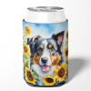 Australian Shepherd 6014 In Sunflowers Can or Bottle Hugger