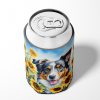 Australian Shepherd 6014 In Sunflowers Can or Bottle Hugger