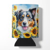 Australian Shepherd 6014 In Sunflowers Can or Bottle Hugger