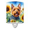Australian Terrier 6015 In Sunflowers Ceramic Night Light