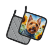 Australian Terrier 6015 In Sunflowers Pair of Potholders