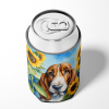 Basset Hound 6017 In Sunflowers Can or Bottle Hugger
