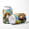 Basset Hound 6017 In Sunflowers Can or Bottle Hugger