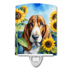 Basset Hound 6017 In Sunflowers Ceramic Night Light