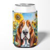 Basset Hound 6018 In Sunflowers Can or Bottle Hugger